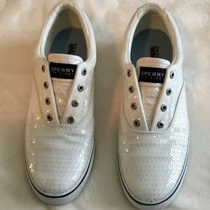 SPERRY Women’s White Sequined Sneakers
